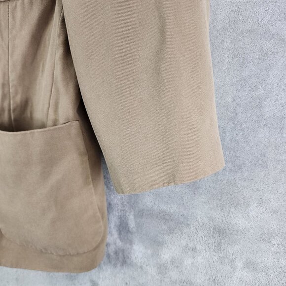 Mens Tan Cypress Grove 100% Silk Gaberdine Blazer Jacket 3 Button Long Sleeve M - Picture 5 of 12